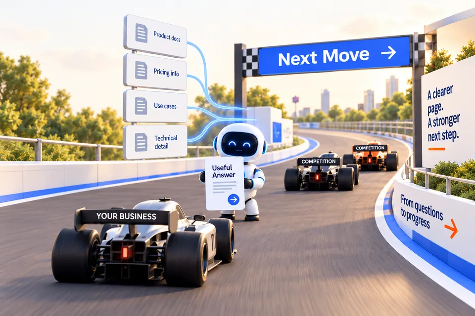 Racing and AI research illustration for Buyer Asks should lead somewhere useful