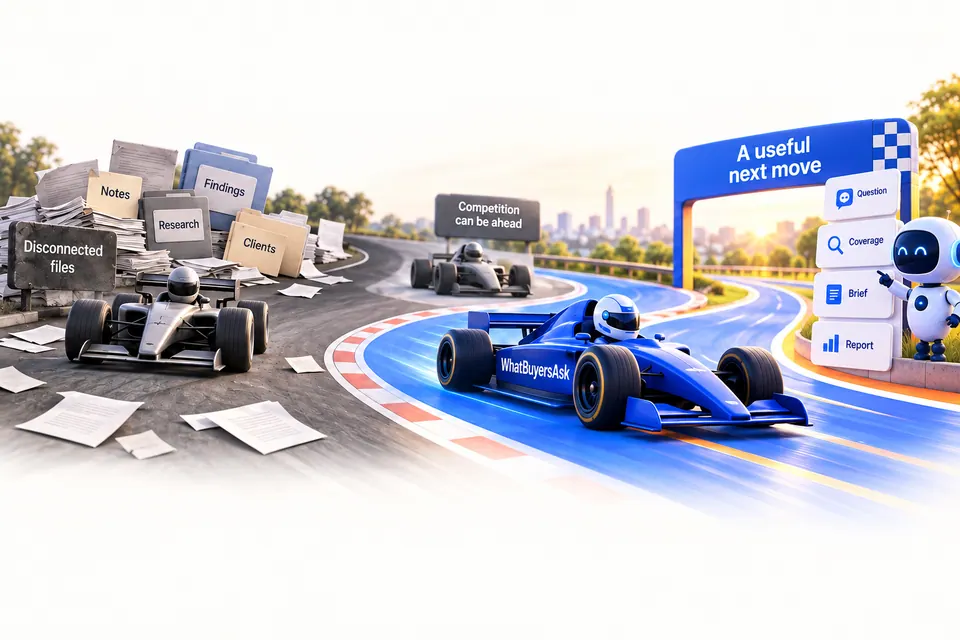 Racing and AI research illustration for One workflow across every client