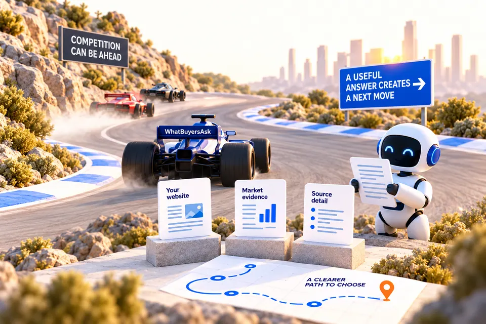 Racing and AI research illustration for Use several kinds of evidence for different jobs