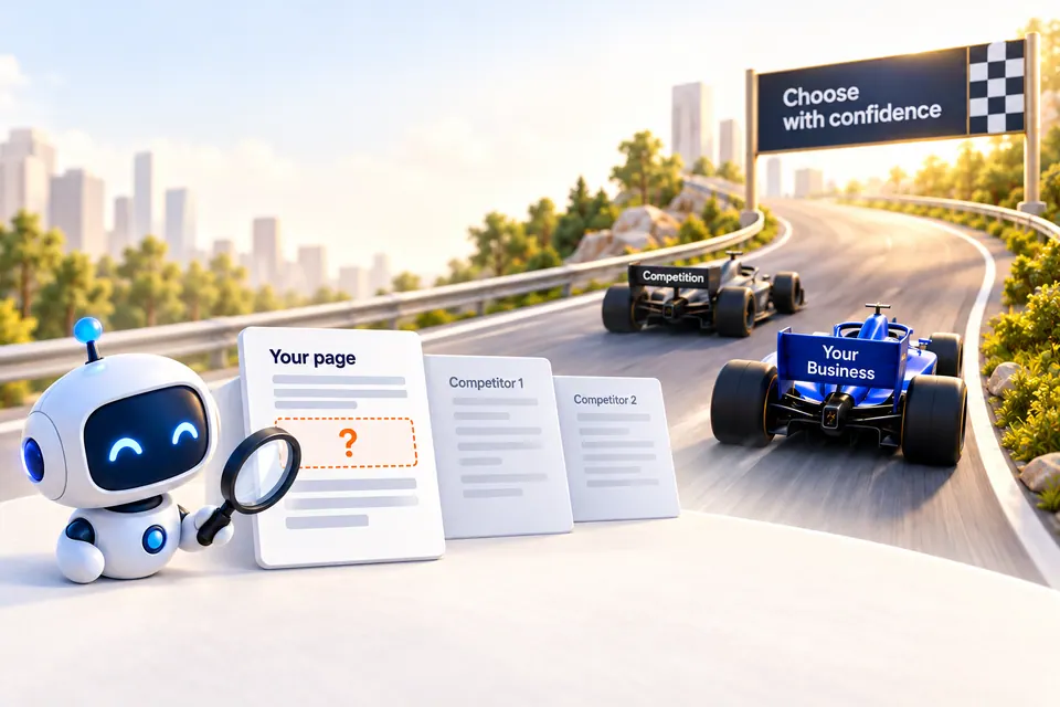 Racing and AI research illustration for An unanswered buyer ask is a reason to keep looking