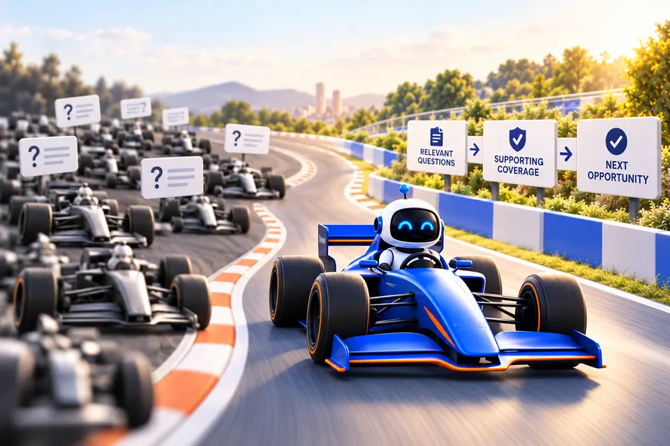 Racing and AI research illustration for Prioritise what is worth answering