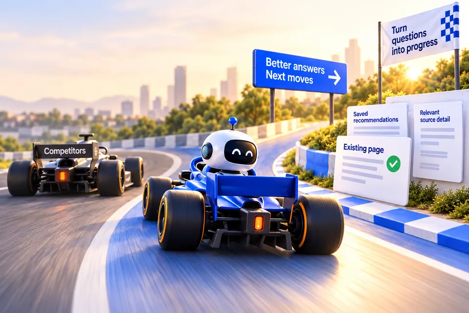 Racing and AI research illustration for Improve the site you already have
