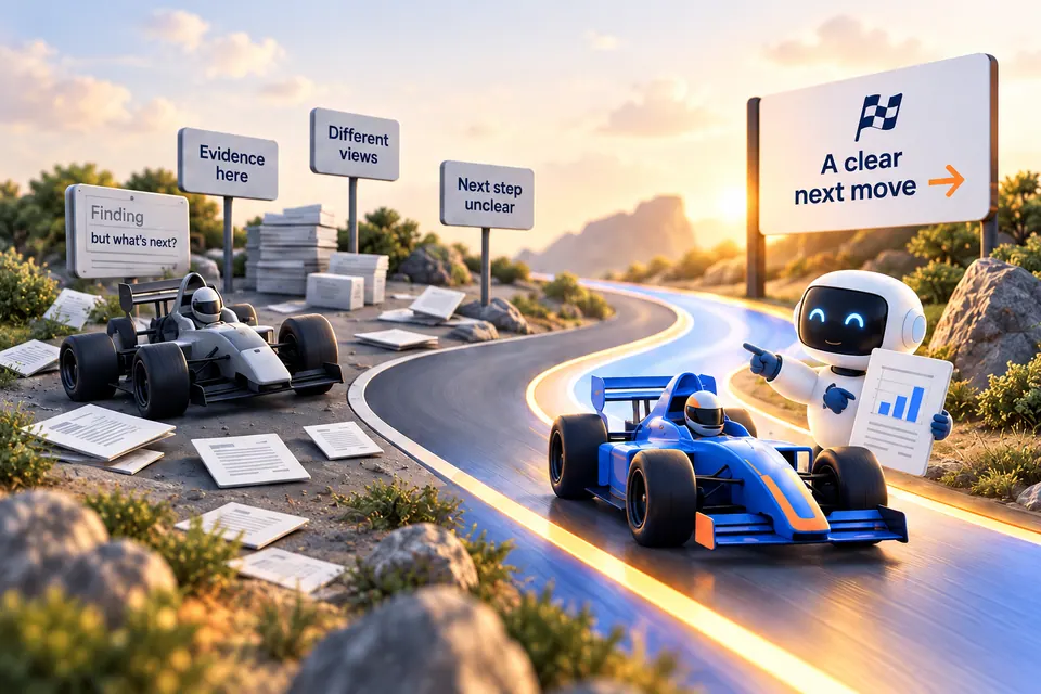 Racing and AI research illustration for Make the recommendation easy to follow