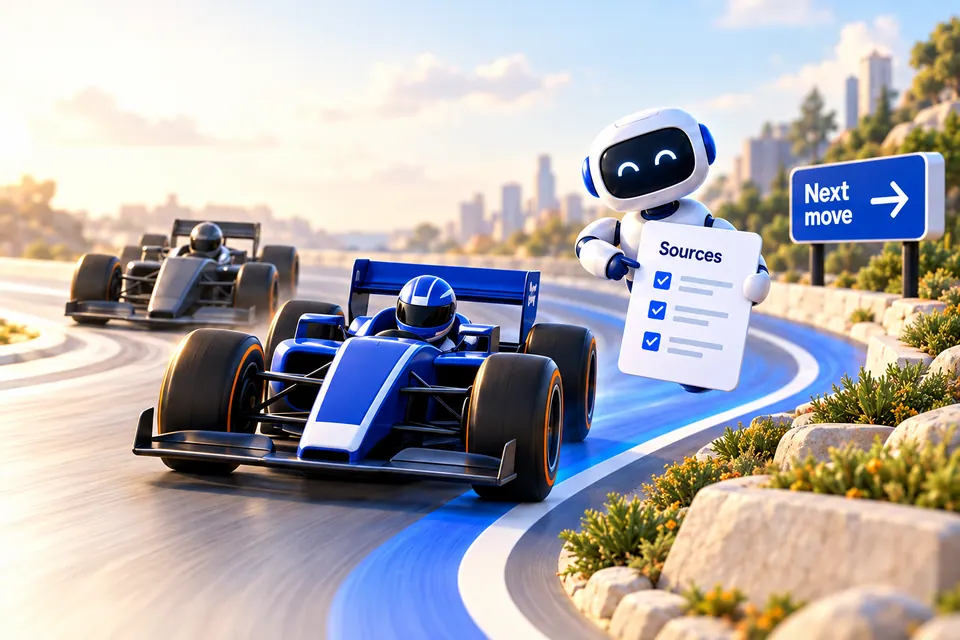 Racing and AI research illustration for Help the writer make the answer credible