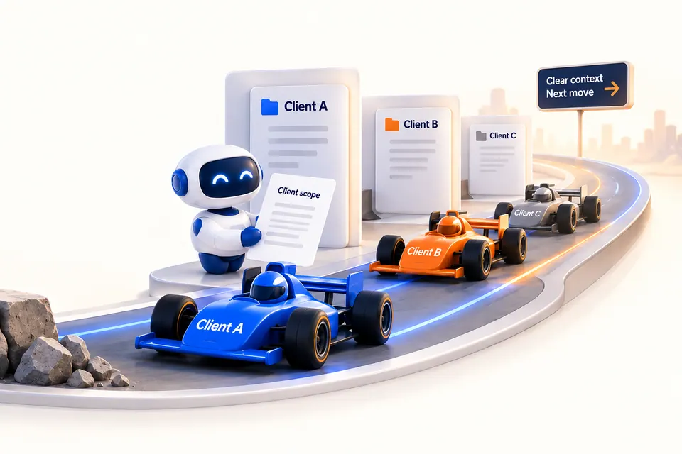 Racing and AI research illustration for Tenant and client separation